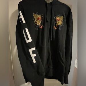 HUF Black Hoodie with Dragon Graphic